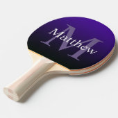 紫パーソナライズされた黒 卓球ラケット (正面アングル)