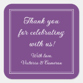 紫パーソナライズされた スクエアシール (正面)