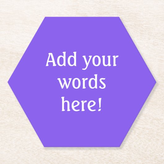 紫パーソナライズされた ペーパーコースター (正面)