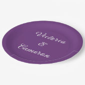 紫パーソナライズされた ペーパープレート (アングル)