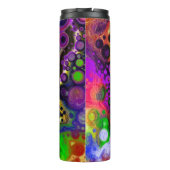 紫パーソナライズされた、ライムグリーン、黒流体アート タンブラー (裏面)