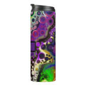 紫パーソナライズされた、ライムグリーン、黒流体アート タンブラー (回転右)