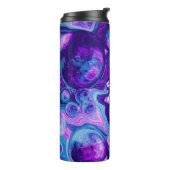 紫パーソナライズされた、青、ピンクの大理石《写真》ぼけ味 タンブラー (回転左)