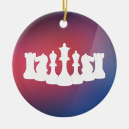 紫パーソナライズされた、青、白チェスオーナメント セラミックオーナメント