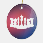 紫パーソナライズされた、青、白チェスオーナメント セラミックオーナメント (左)