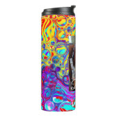 紫パーソナライズされた、青、黄色の写真 タンブラー (回転左)