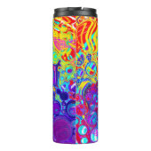 紫パーソナライズされた、青、黄色の写真 タンブラー (裏面)