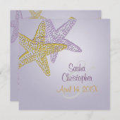 紫ヒトデ招待状/DIY any大事な行事 招待状 (正面/裏面)