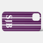 紫ビクトリアンストライプのモノグラム Case-Mate iPhoneケース (裏面 (横))