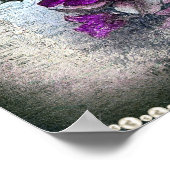 紫ビクトリアン梅バラポグランジスター ポスター (角)