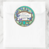 紫ビクトリアン色香料パープルティール(緑がかった色)金ゴールドヴィンテージ ラウンドシール (バッグ)