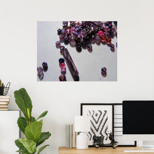 紫ビーズ1 ポスター (ホームオフィス)