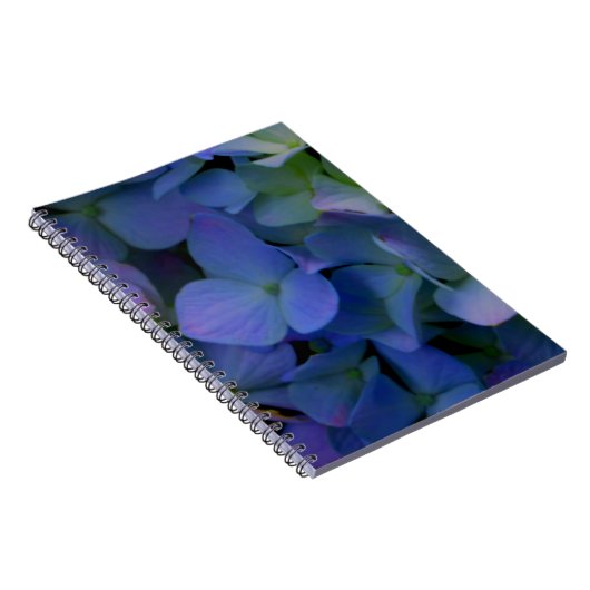 紫ピンクがかった青いアジサイの花フローラ ノートブック (右側)