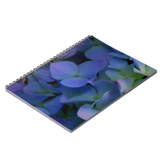 紫ピンクがかった青いアジサイの花フローラ ノートブック (左側)