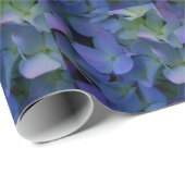 紫ピンクがかった青いアジサイの花フローラ ラッピングペーパー (ロールコーナー)