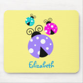 紫ピンクと青のラディバグパーソナライズされた3 マウスパッド (正面)