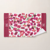 紫ピンクのケシのガロア模様のバスタオルセット バスタオルセット (ハンドタオル)