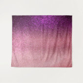紫ピンクのトリプルグリッターグラデグラデーションーション タペストリー (正面(横))