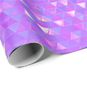 紫ピンクのトレンディな三角幾何パーティー ラッピングペーパー (ロールコーナー)