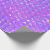 紫ピンクのトレンディな三角形 幾何学パーティー ラッピングペーパー (角)