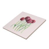 紫ピンクのネギ水彩植物園絵画の タイル (側面)