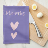 紫ピンクのハート思い出をメッセマママ祖母 キッチンタオル (四つ折り)