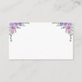 紫ピンクのバラのフローラ本のための女の子の赤ちゃんシャワー エンクロージャーカード (裏面)