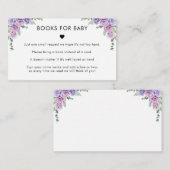 紫ピンクのバラのフローラ本のための女の子の赤ちゃんシャワー エンクロージャーカード (正面/裏面)