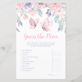 紫ピンクのフローラ蝶の価格ゲームを推測 (正面)