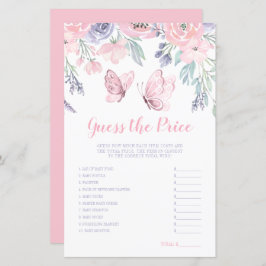 紫ピンクのフローラ蝶の価格ゲームを推測