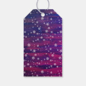 紫ピンクの木の素朴スノーフレークのクリスマスフォト ギフトタグ (裏面)