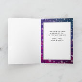 紫ピンクの木の素朴スノーフレークのクリスマスフォト シーズンカード (内部)