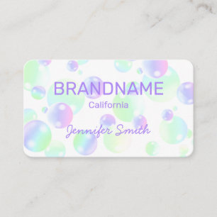 紫ピンクの虹の石鹸の泡がかわいいカラフル 名刺