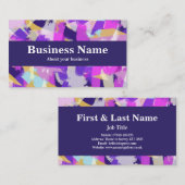 紫ピンクイエローブルーモダン抽象芸術 名刺 (正面/裏面)