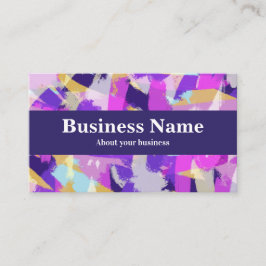 紫ピンクイエローブルーモダン抽象芸術 名刺