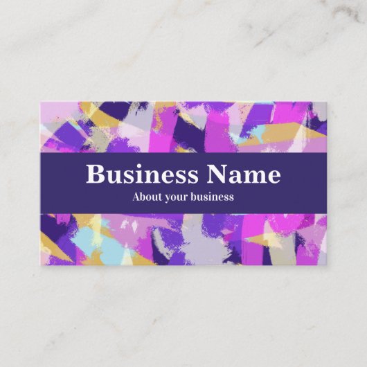 紫ピンクイエローブルーモダン抽象芸術 名刺 (正面)