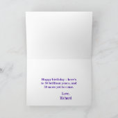 紫ピンクイエローブルーモダン50誕生日 カード (内部)