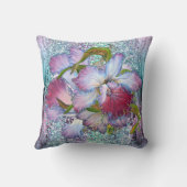 紫ピンクオーキッドフローラ水色 クッション (裏面)