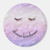 紫ピンクグラデーション黒まつ毛やさしさ マグネット (正面)