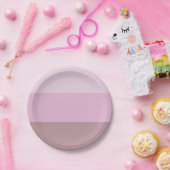 紫ピンクストライプのグラデーション ペーパープレート (パーティー)