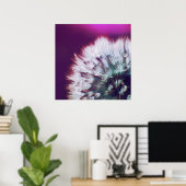 紫ピンクダンダリオンマクロ抽象芸術 ポスター (ホームオフィス)