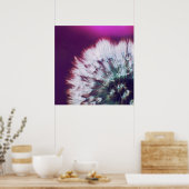 紫ピンクダンダリオンマクロ抽象芸術 ポスター (キッチン)