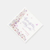 紫ピンクバタフライキスガールベビーシャワー スタンダードカクテルナプキン (角)