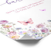 紫ピンクバタフライワイルドフラワーフラワーバー ポスター (角)