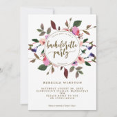 紫ピンクフローラバチェロレッテ招待状 招待状 (正面)