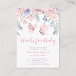 紫ピンクフローラ蝶ベビーブックリクエスト エンクロージャーカード