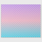 紫ピンクブルーの人魚鱗 ラッピングペーパー (フラット)