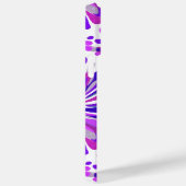 紫ピンクブルーグレー菊の花柄 Case-Mate iPhoneケース (裏面 / 右)