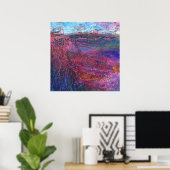 紫ピンクブルーテクスチャ抽象芸術絵画ズ ポスター (ホームオフィス)