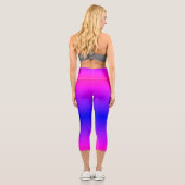 紫ピンクブルーネオングラデーショングラデーションレギンス カプリレギンス (裏面)